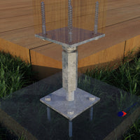 Stolpebasstödfot Betongfot justerbar stolphållare stolpeankare av trä stolpe höjdjusterbar stolpsko med plattastolpsko stolpskor betong 